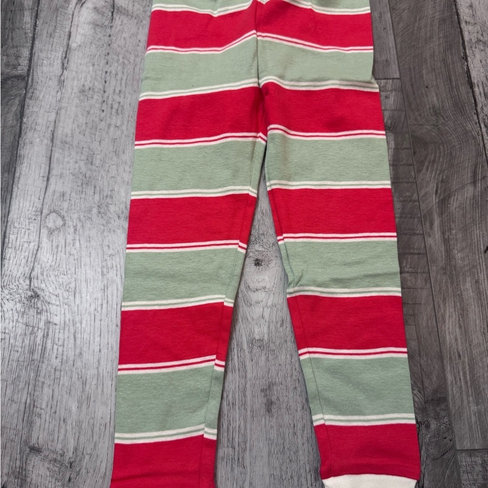 Burt’s Bees Unisex Striped Christmas Pajamas Holiday Red Green 2 Piece 4 NEW NWT - Picture 6 of 7